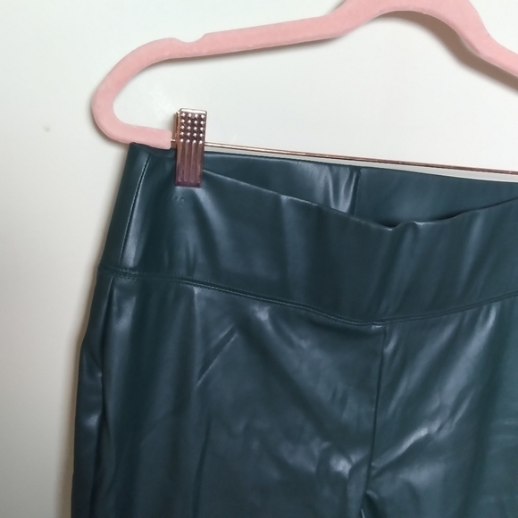 INC International Concepts Hunter Green Faux Leather High Waist Pants Size 6 - Picture 5 of 9